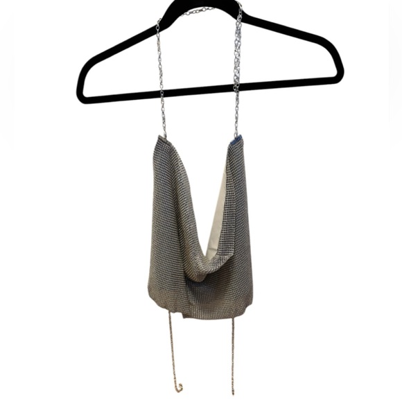 Iridescent Lined Rhinestone Crop Top - Picture 4 of 9